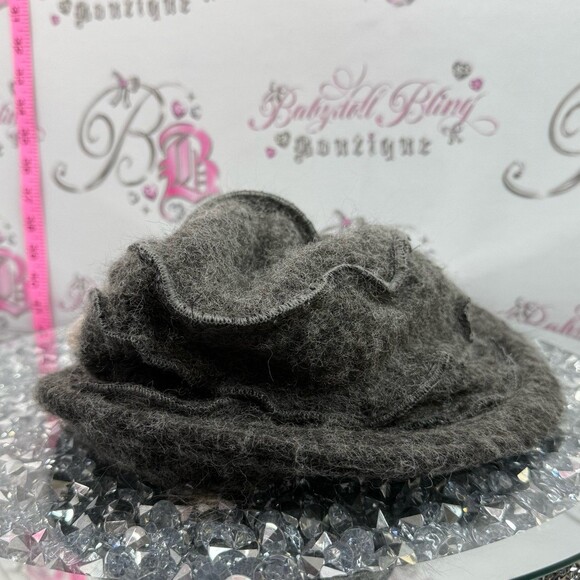 Canadian hat 1918 100% wool Gray Wool Felt Women\'s Beret Hat with floral Accent main image 5